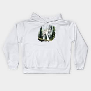 White Tiger From India Kids Hoodie